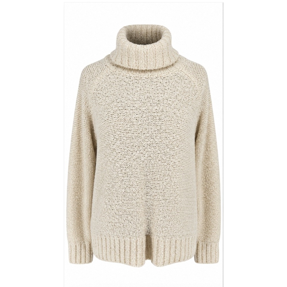 Ralph Lauren Club Monaco Turtleneck Sweater Women M Cream Boucle Wool Blend NWT